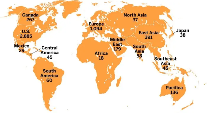 Una mappa del mondo che illustra il livello di accettazione e utilizzo della terapia con cellule staminali nei diversi paesi